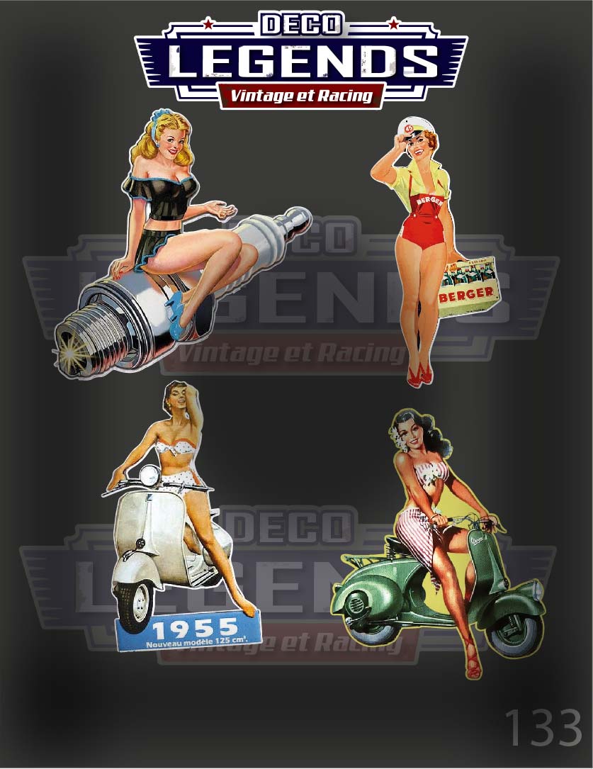 Stickers X4 Pin Up Scooter
