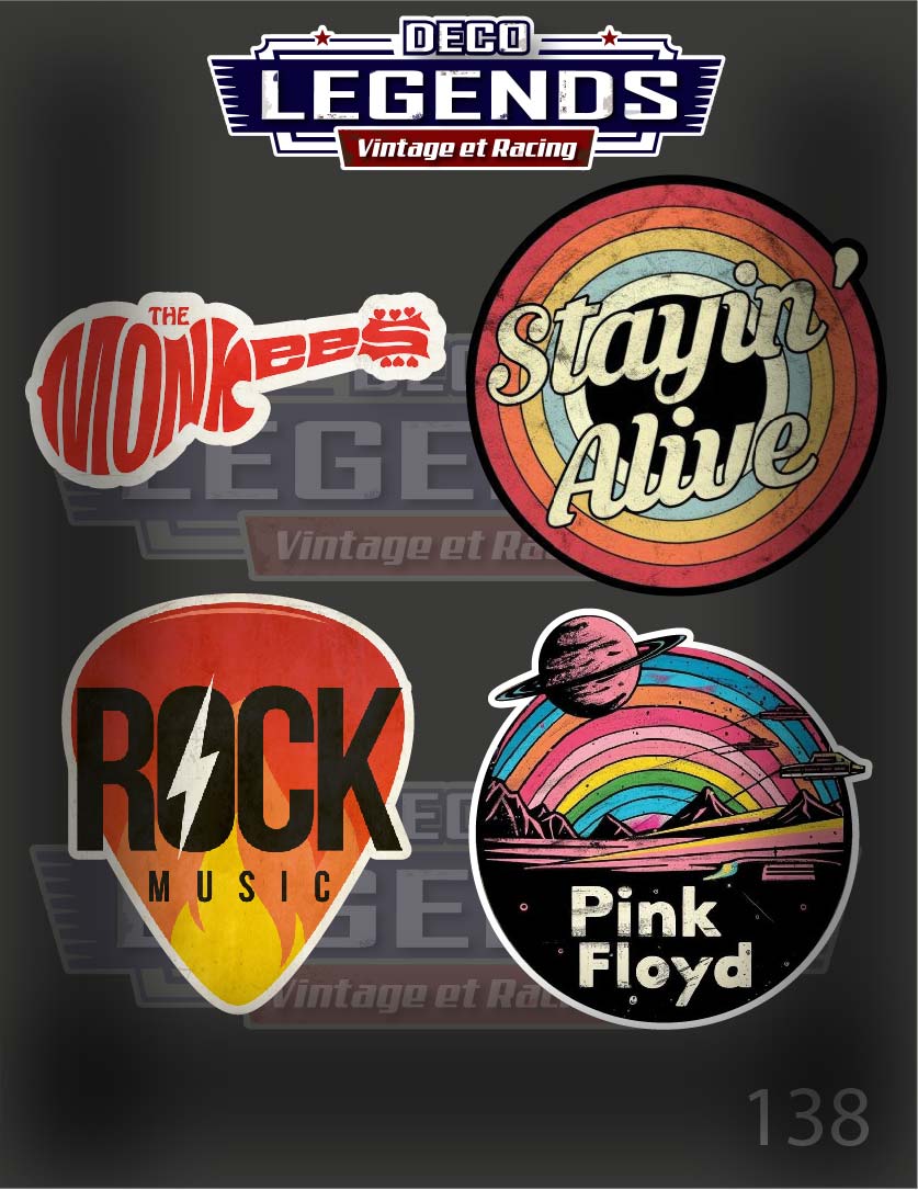 Stickers X4 Rock Pink Floyd
