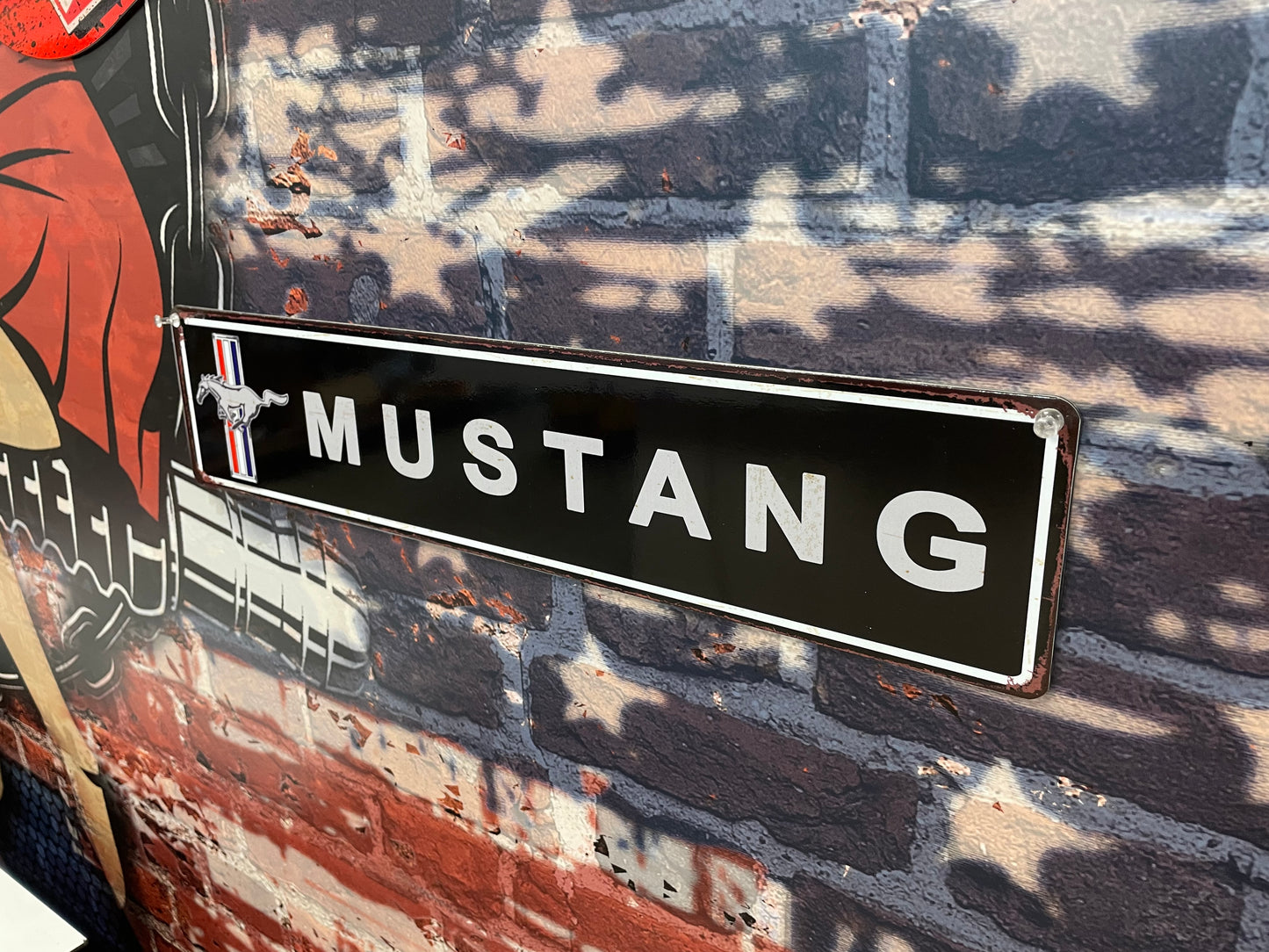 Plaque déco cache plaque Ford mustang