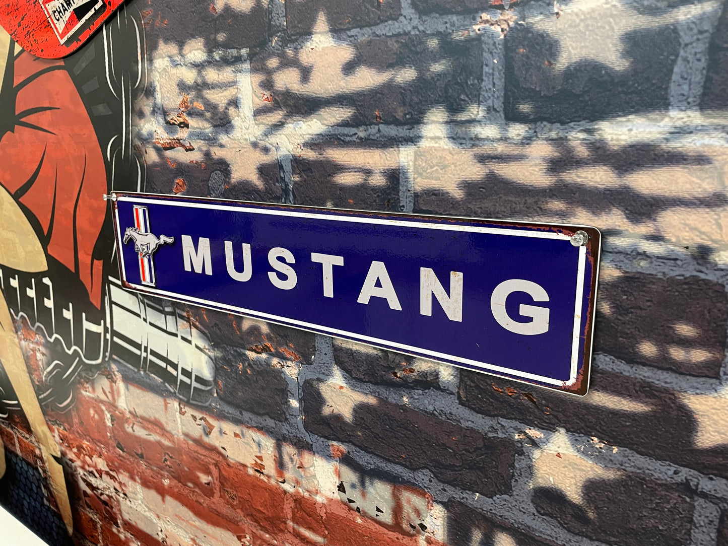 Plaque déco cache plaque Ford mustang