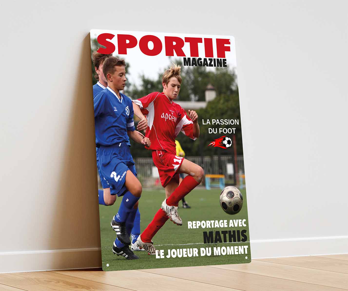 Couverture de magazine sportif personnalisée