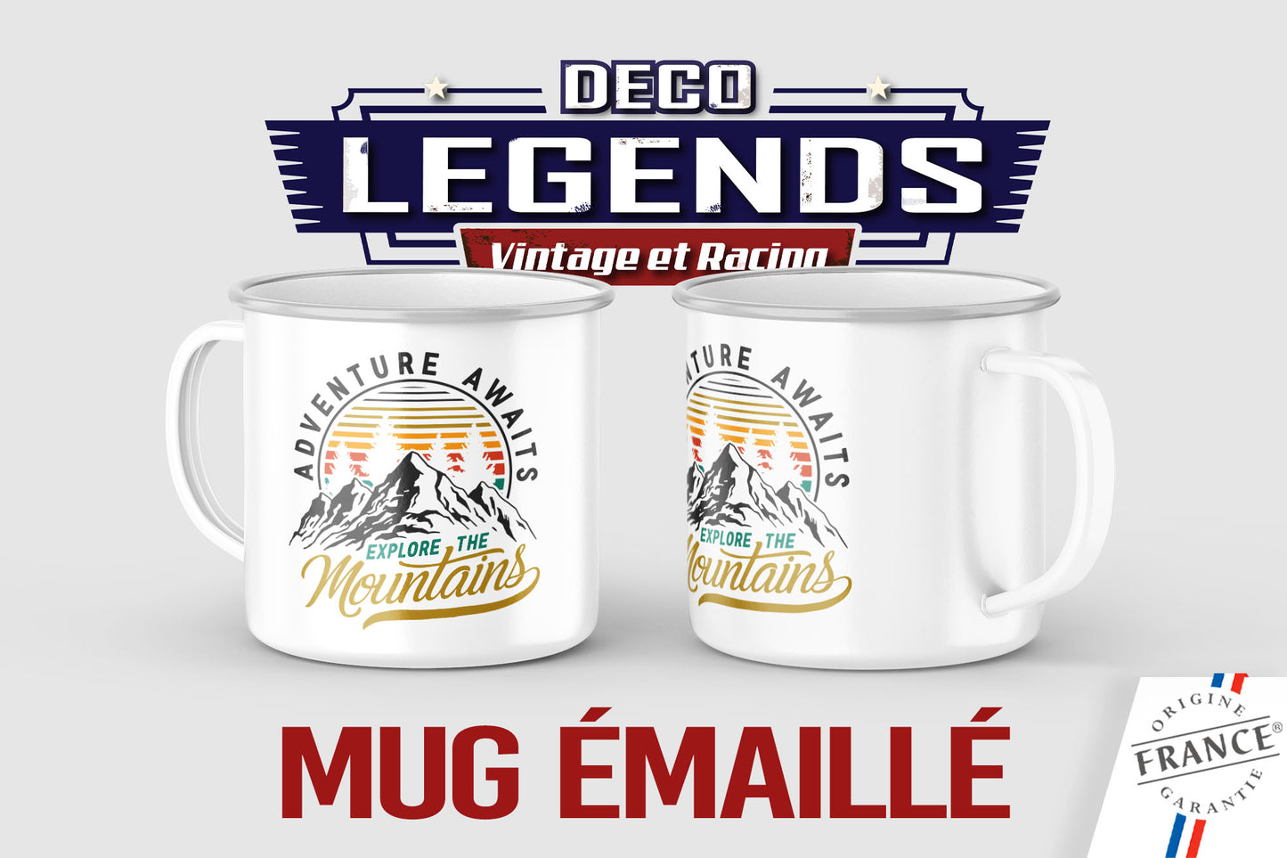 Mug émaillé Adventure montagne