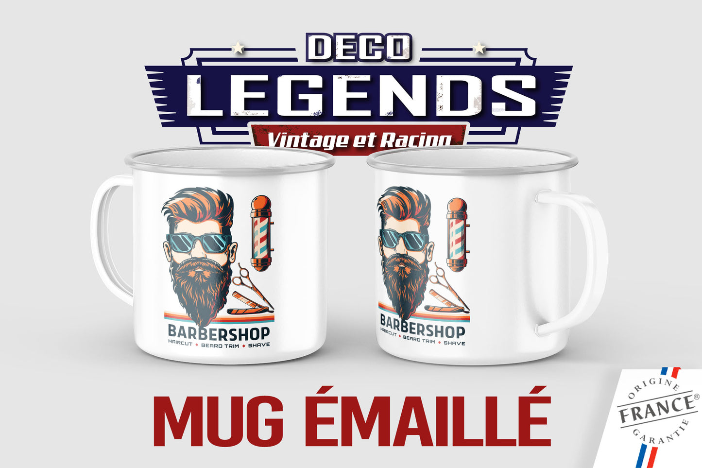 Mug émaillé Barbershop barbier