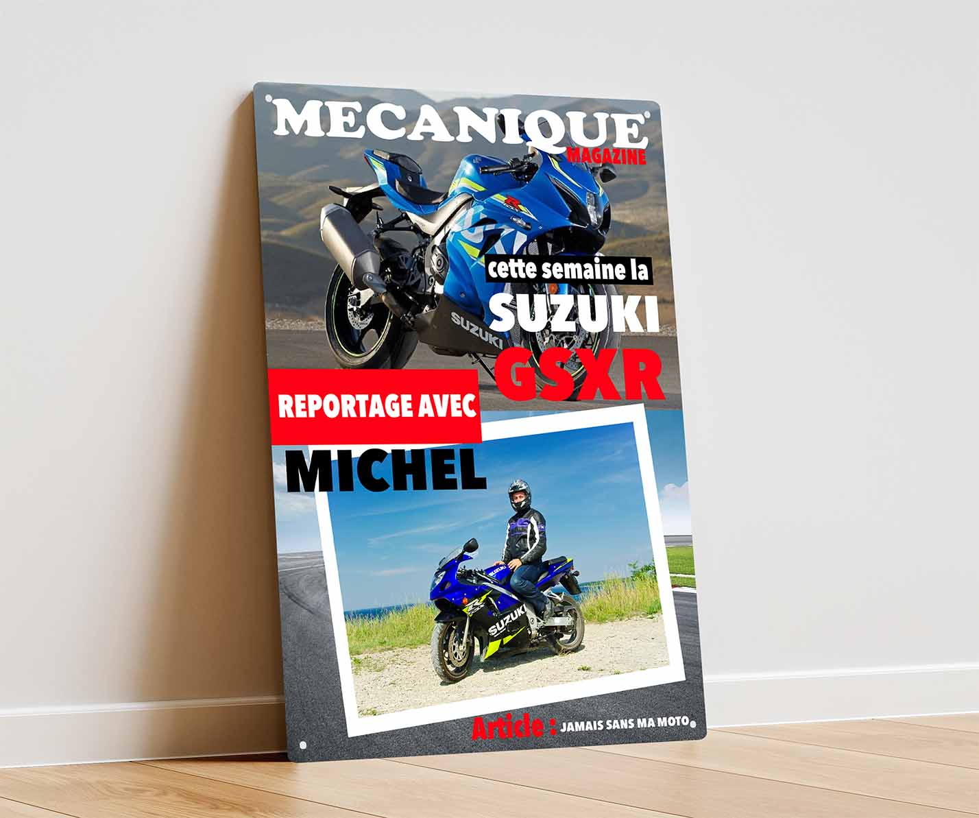 Couverture de magazine mécanique moto personnalisée