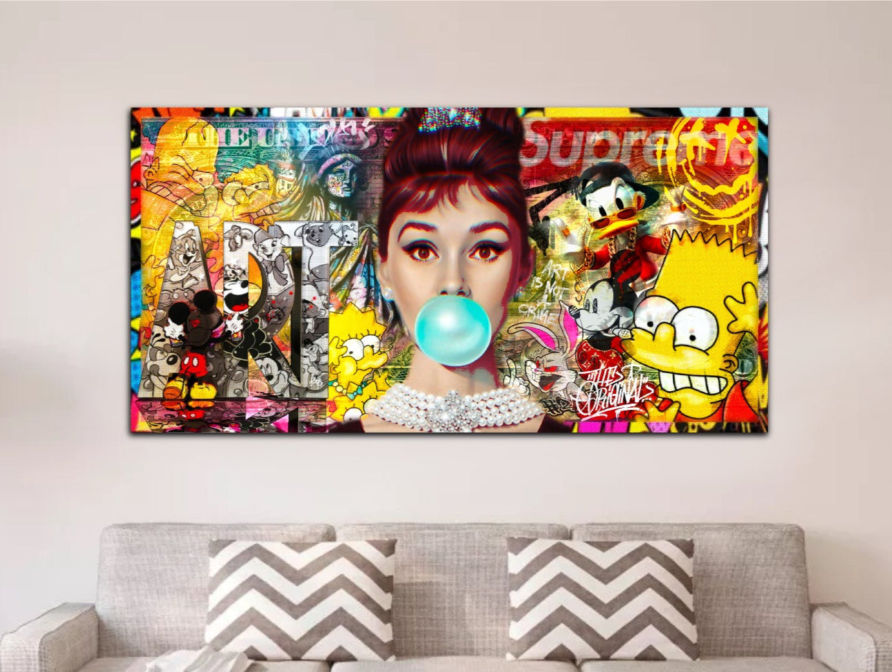 Décoration tableau pop art Audrey Hepburn