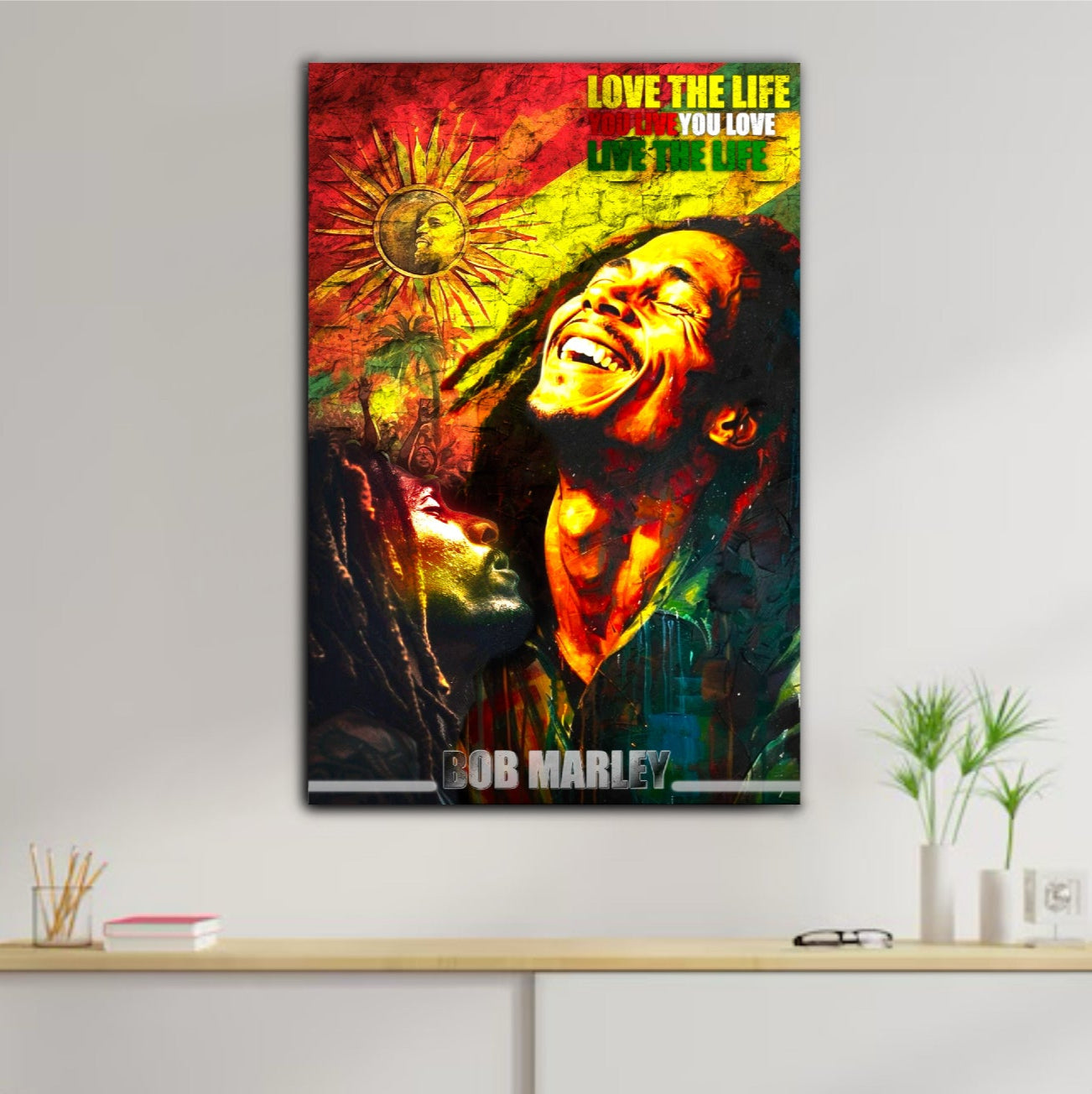 Décoration tableau pop art Bob Marley