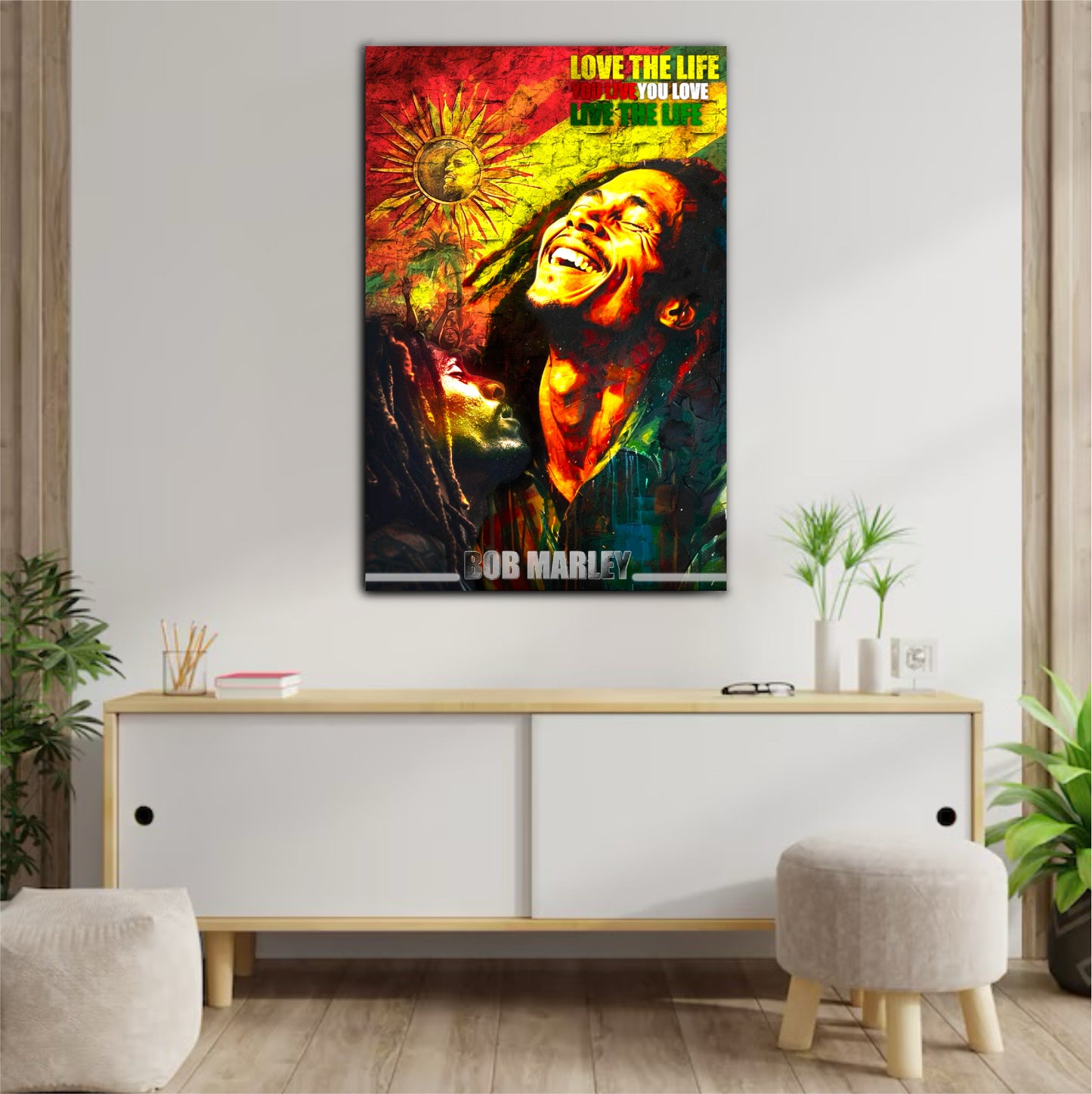 Décoration tableau pop art Bob Marley