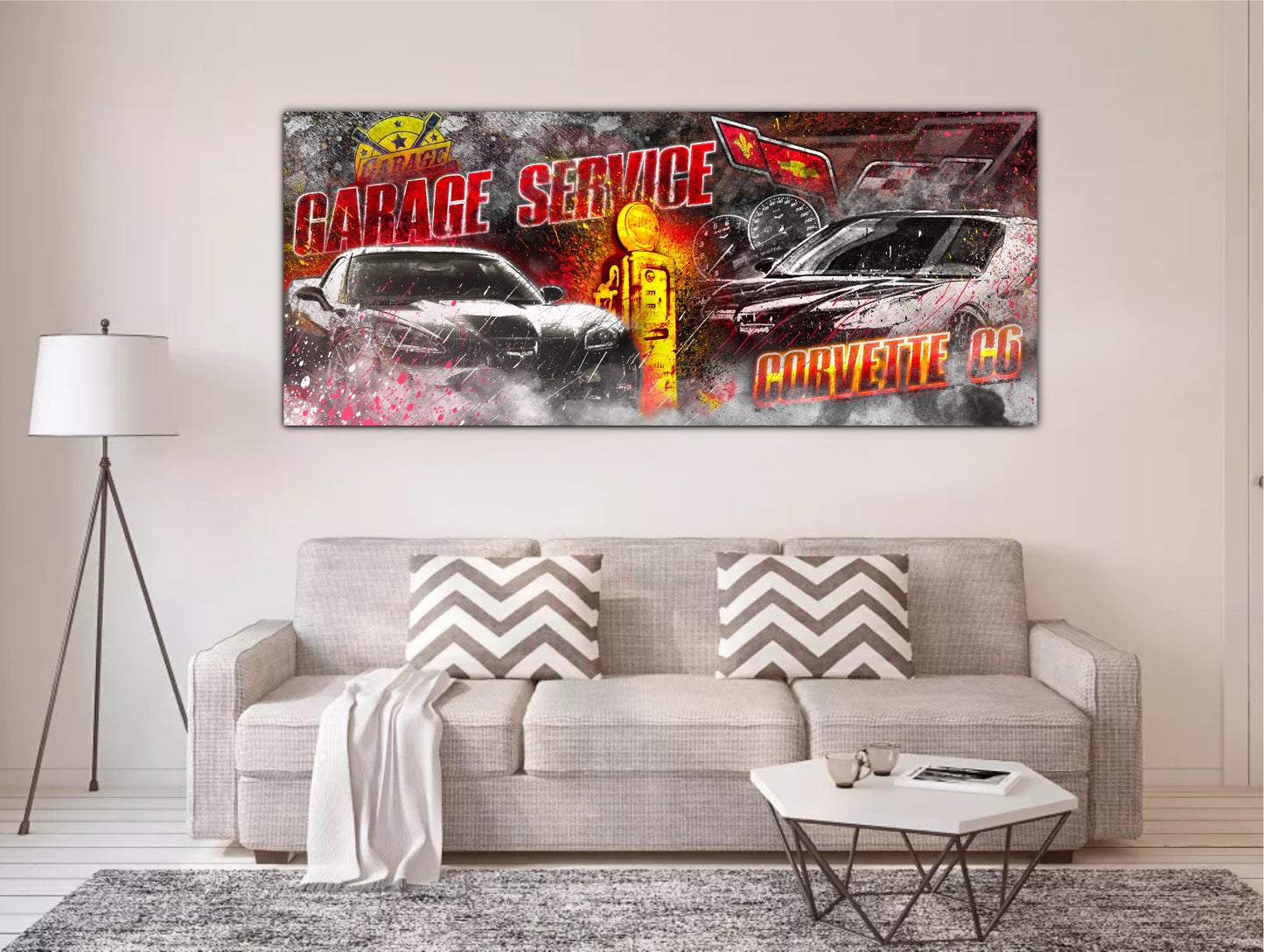 Décoration tableau pop art Corvette C6