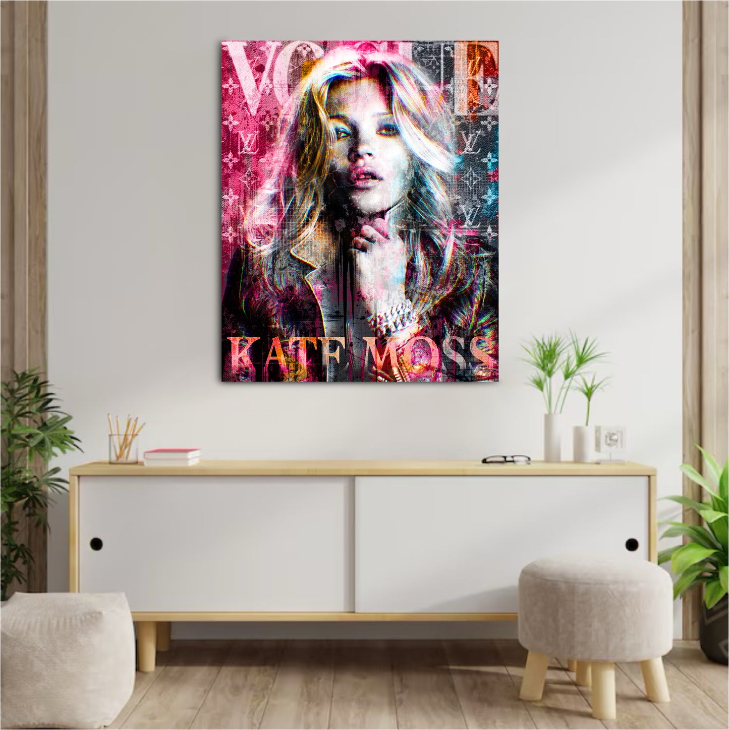 Décoration tableau pop art kate moss
