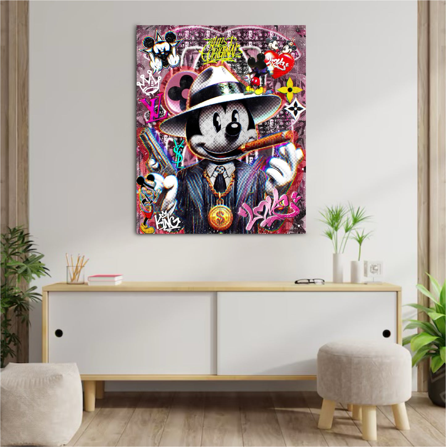 Décoration tableau pop art mickey