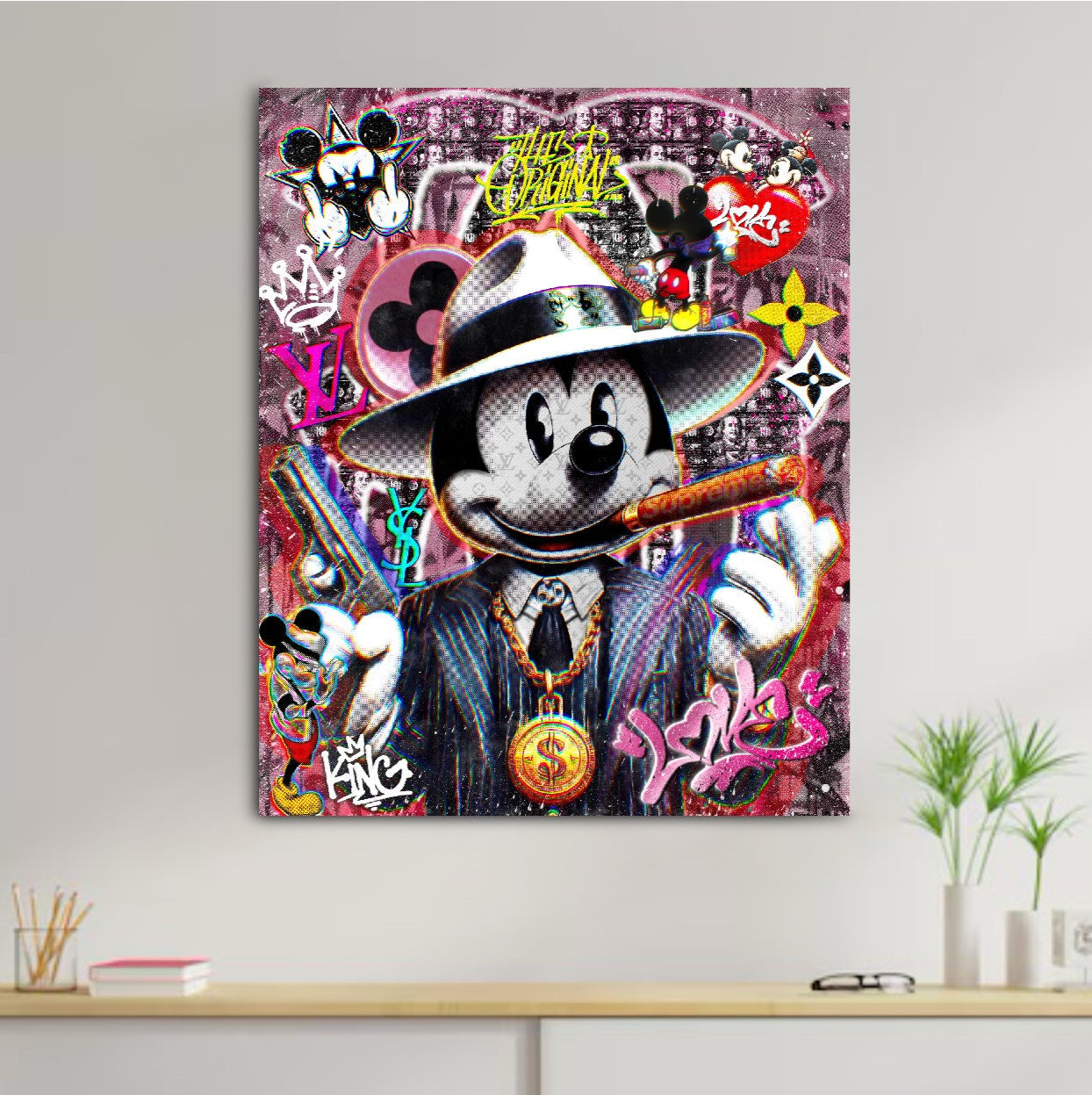 Décoration tableau pop art mickey