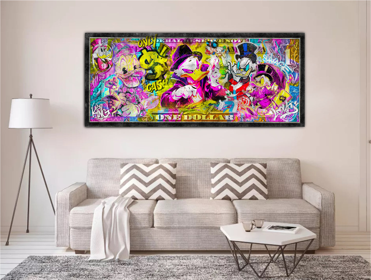 Décoration tableau pop art style billet Picsou