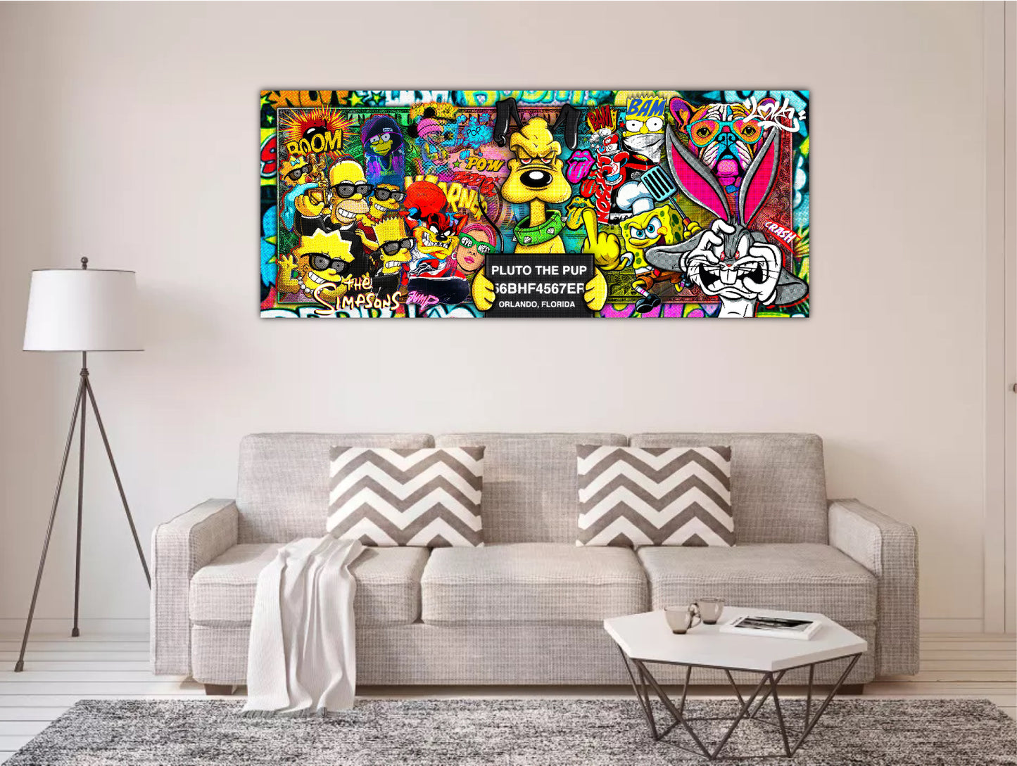 Décoration tableau pop art pluto