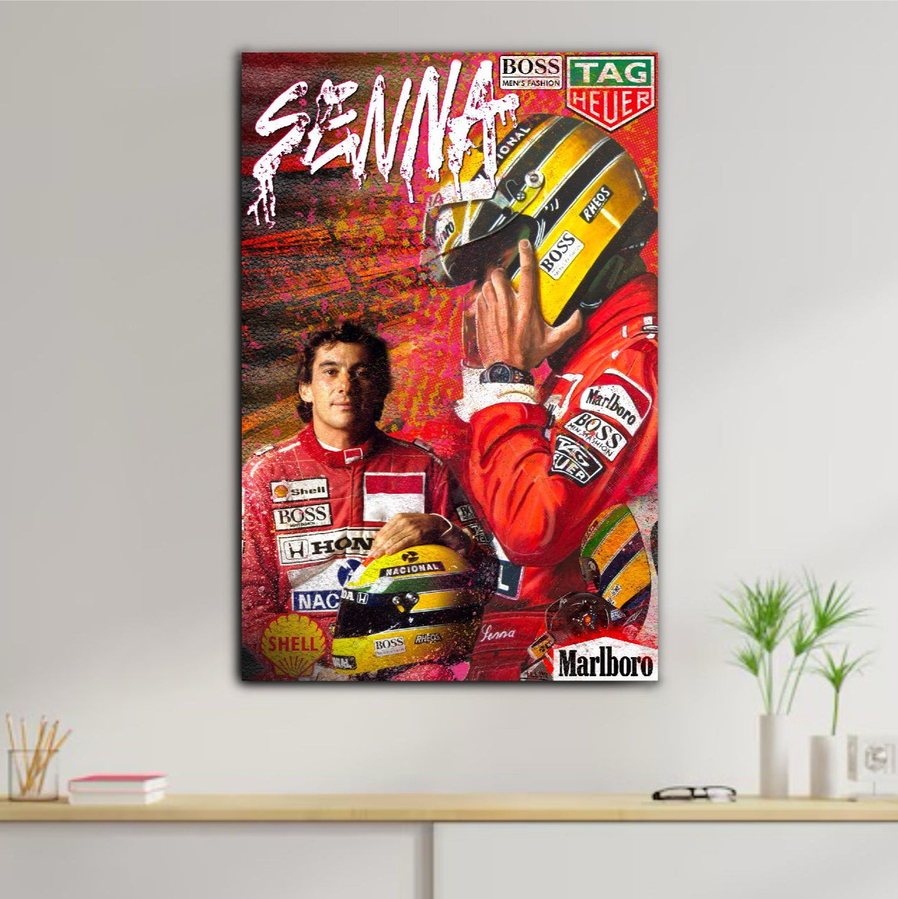 Décoration tableau pop art Ayrton Senna