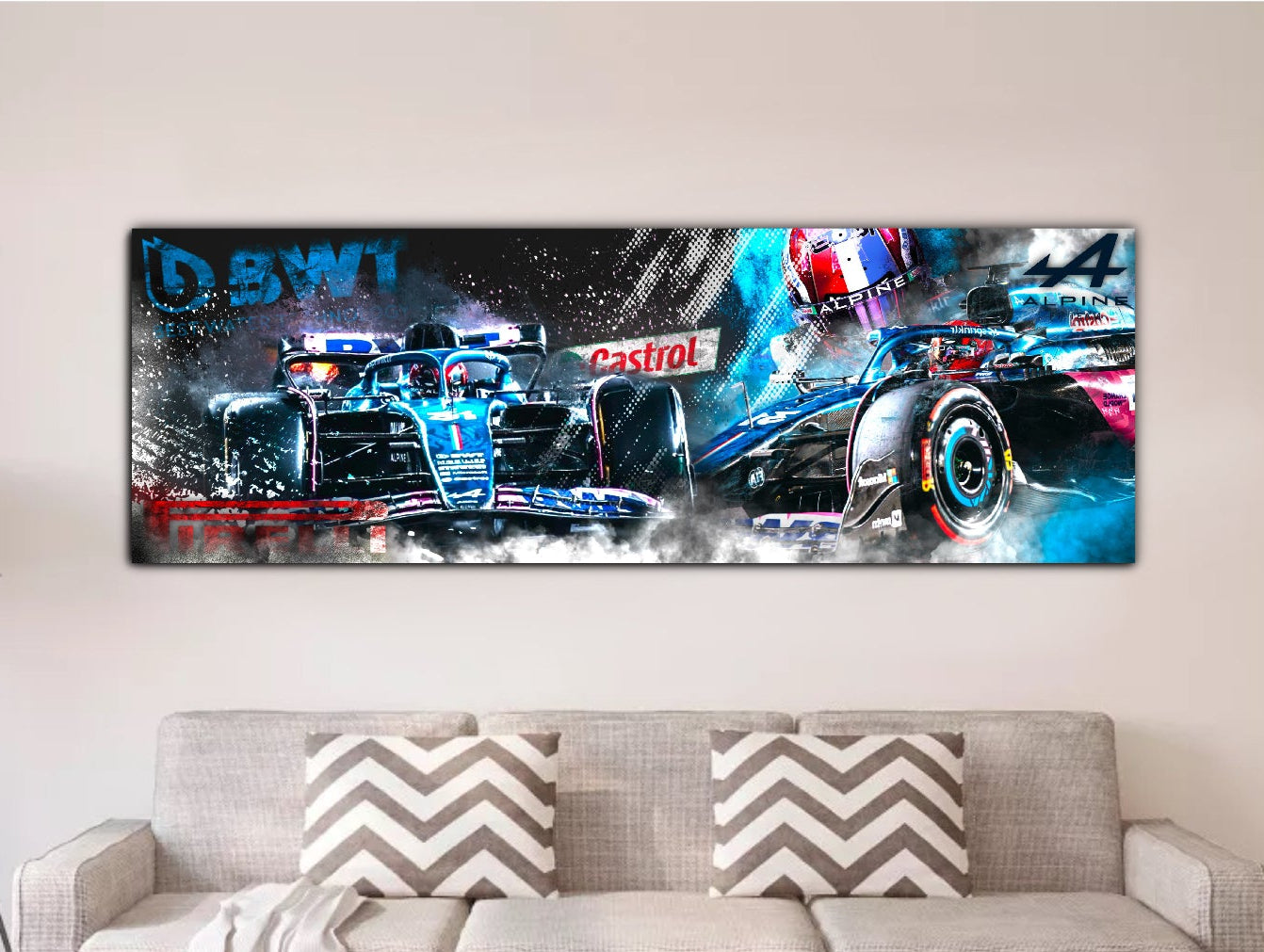 Décoration tableau pop art Formule 1 Alpine