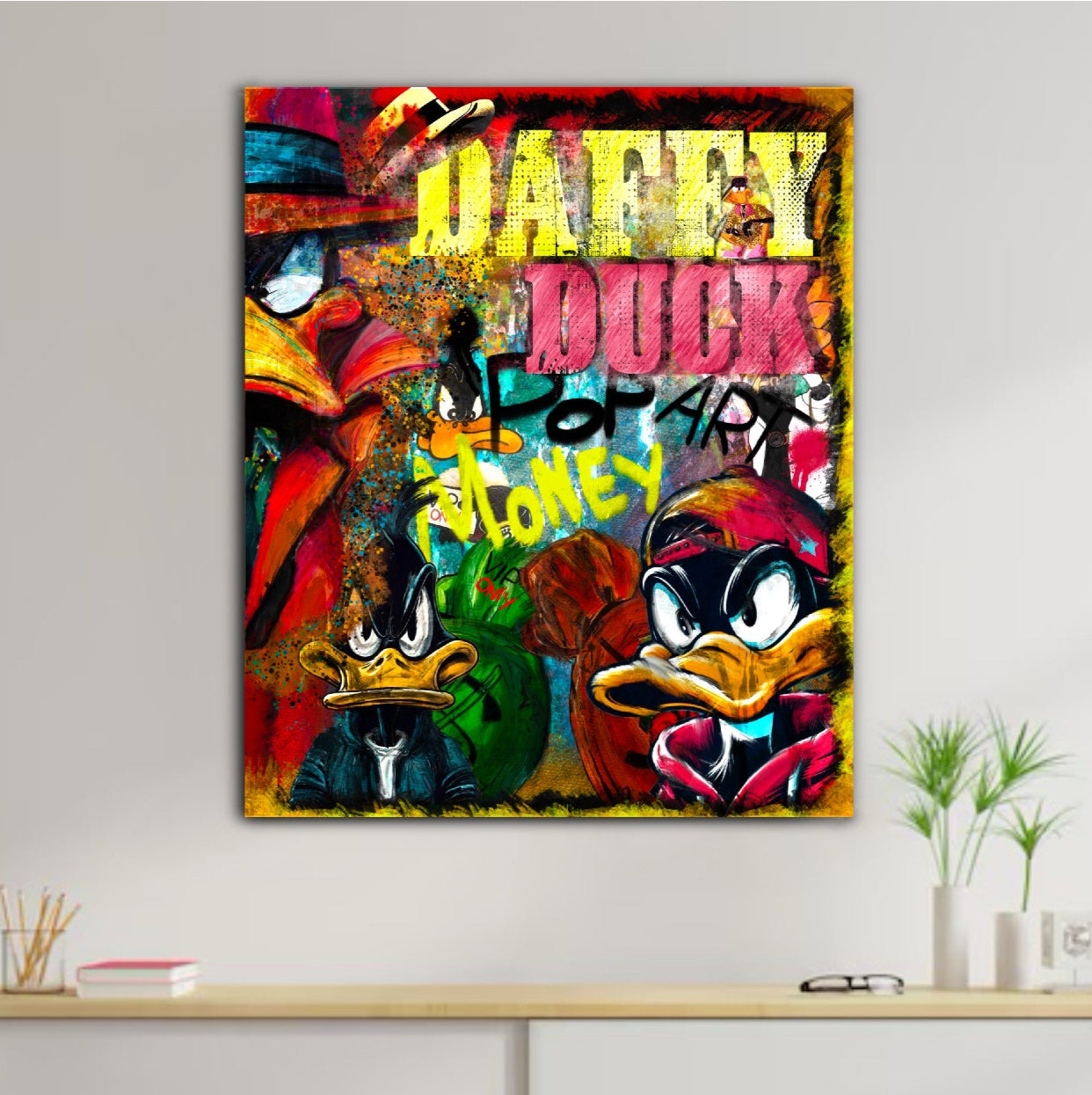 Décoration tableau pop art Daffy Duck