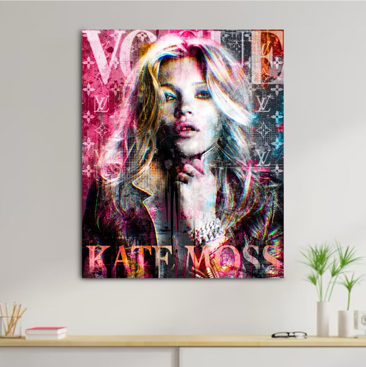 Décoration tableau pop art kate moss