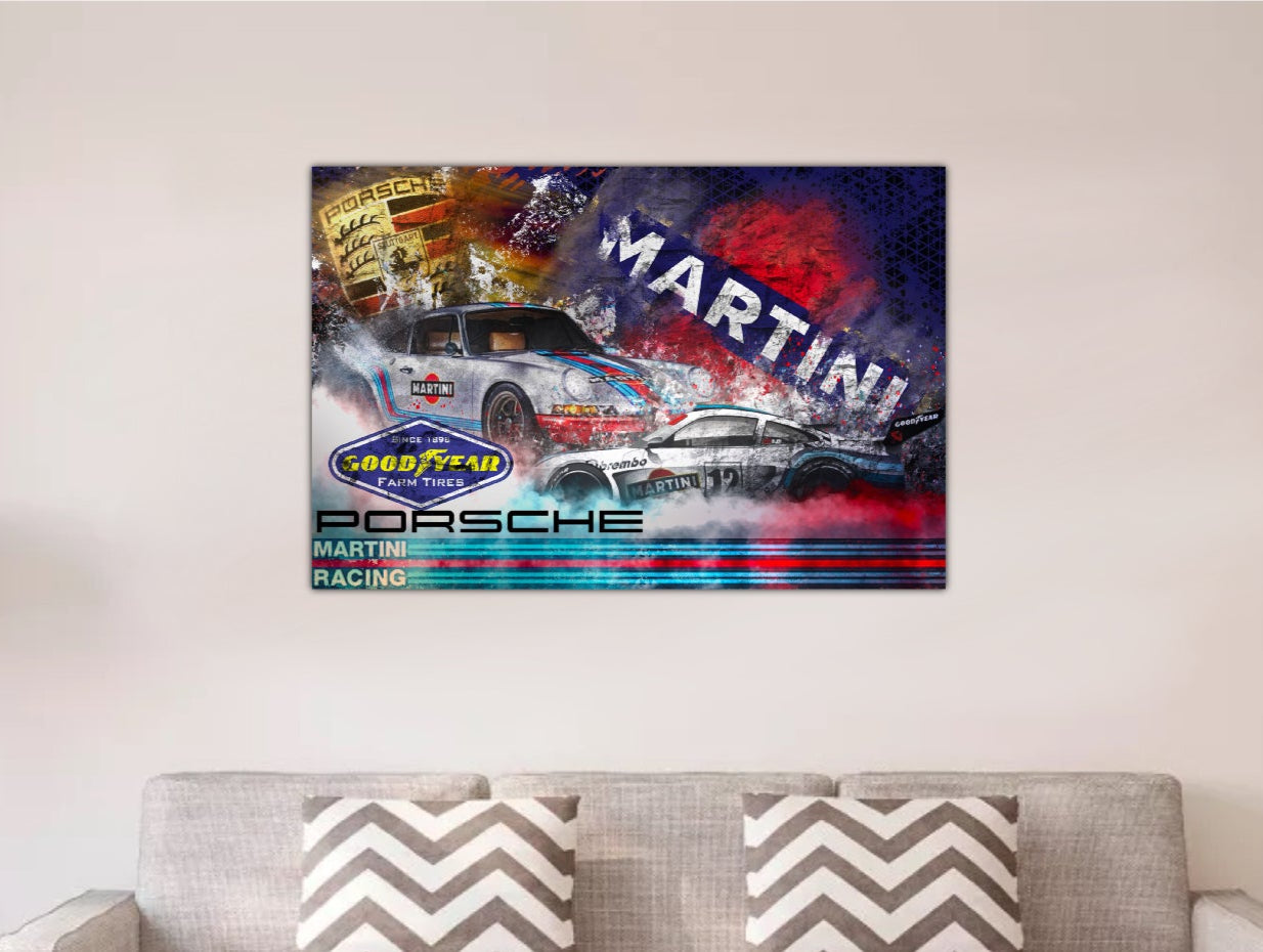 Décoration tableau pop art Flat 6 Martini Racing