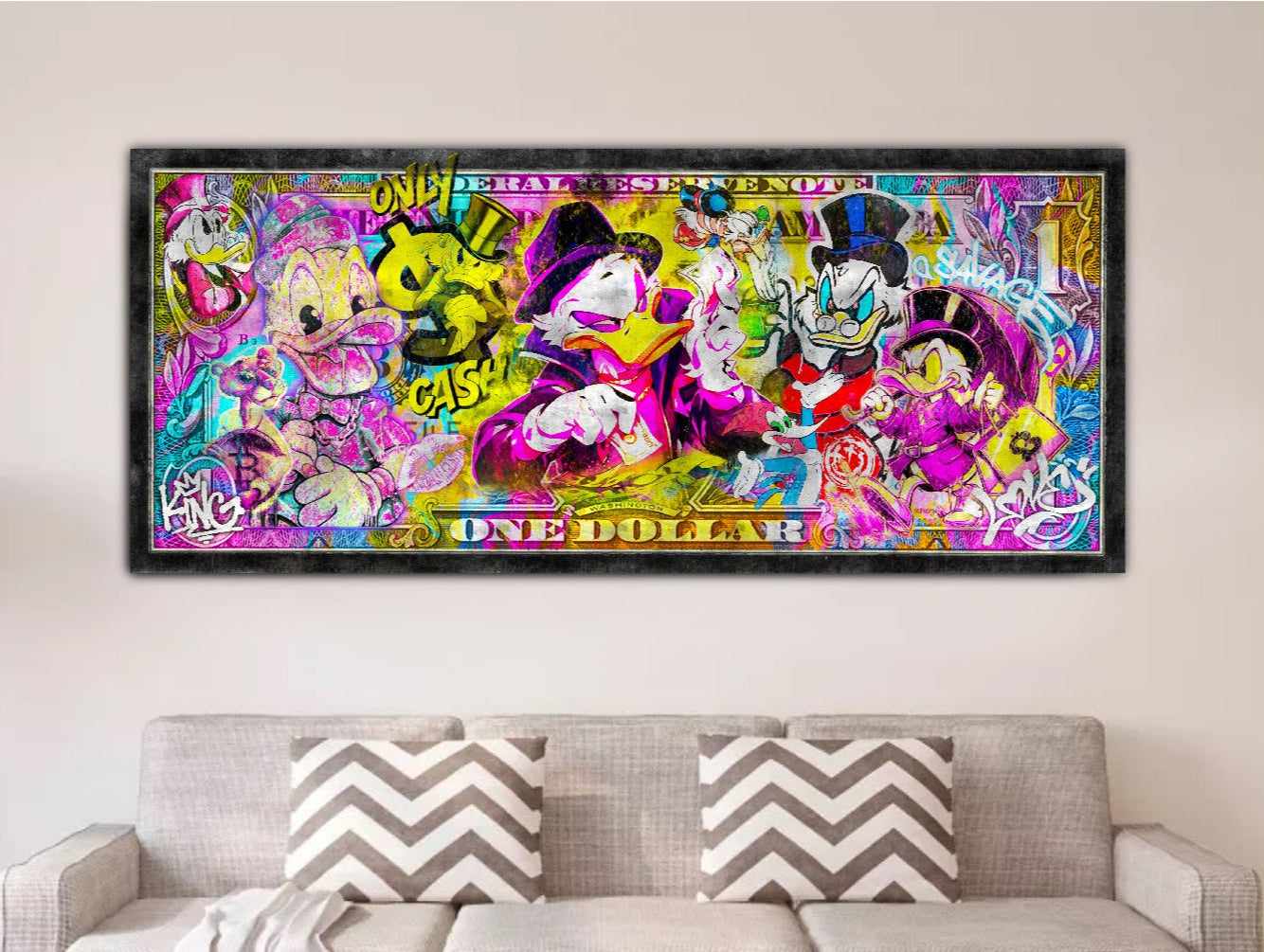 Décoration tableau pop art style billet Picsou