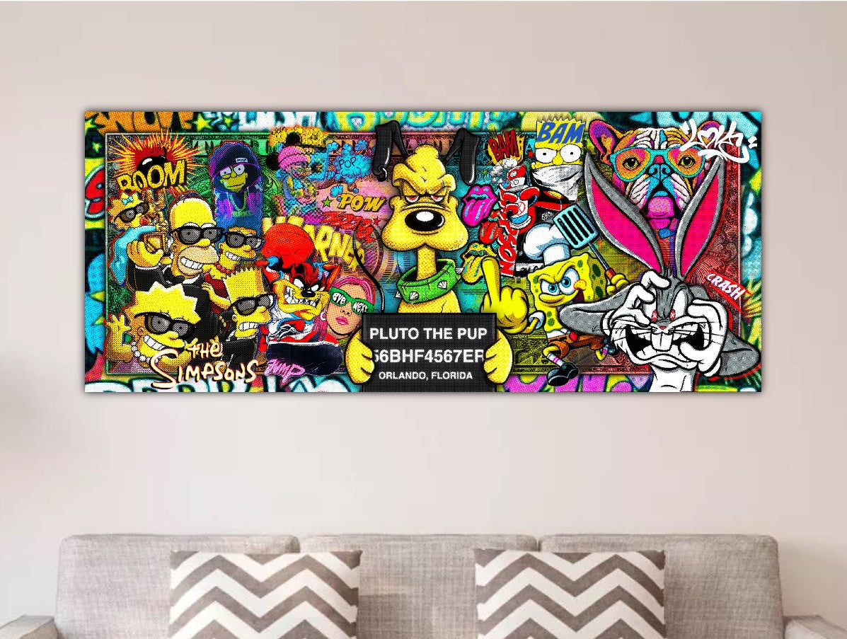 Décoration tableau pop art pluto