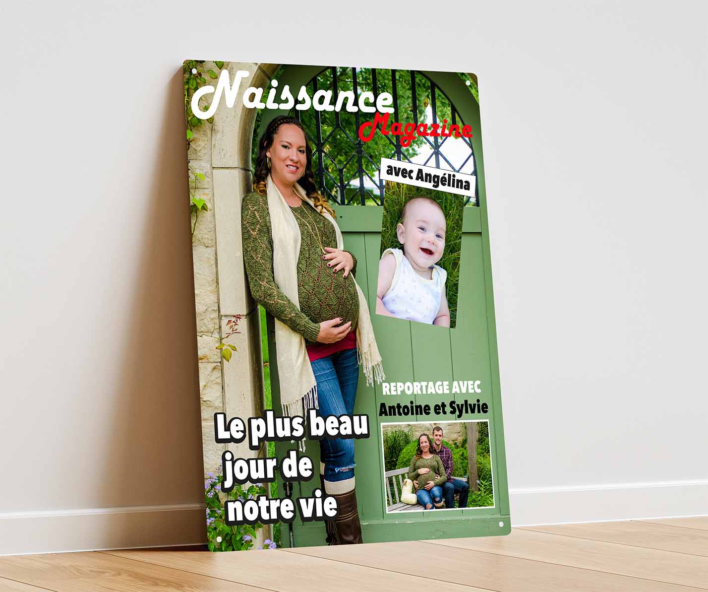 Couverture de magazine naissance personnalisée