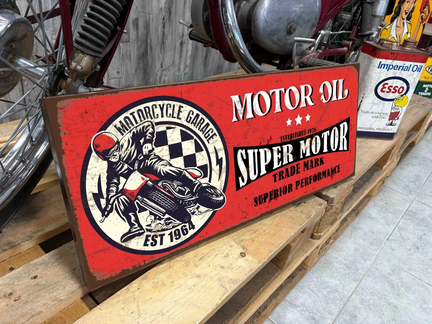 Plaque tôle Motorcycle motor oil