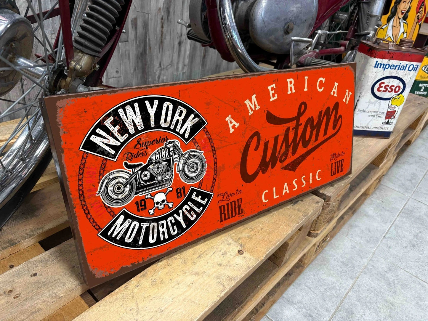 Plaque tôle motorcycle custom