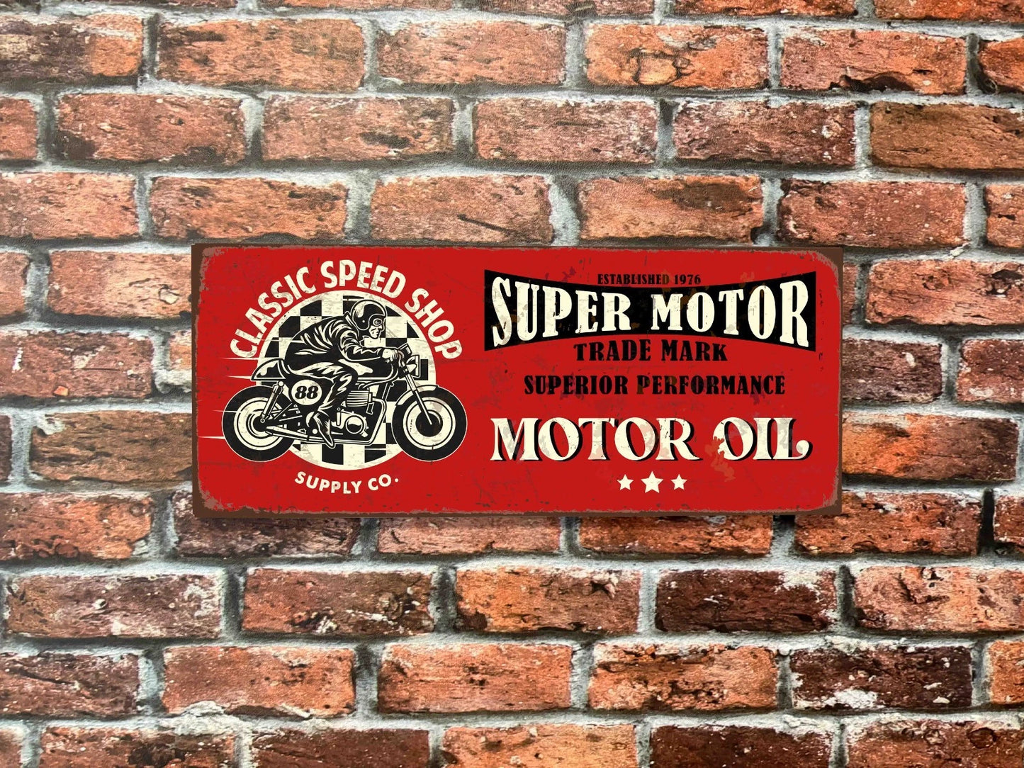 Plaque tôle Classic Speed Shop Motor Oil