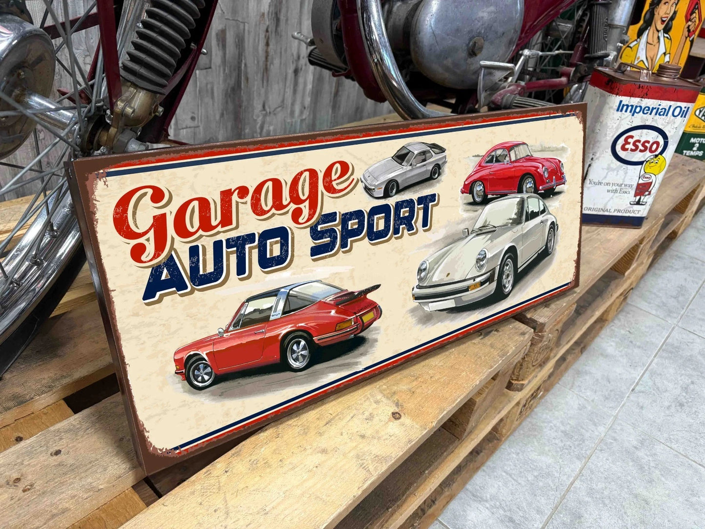 Plaque tôle Garage auto sport flat 6
