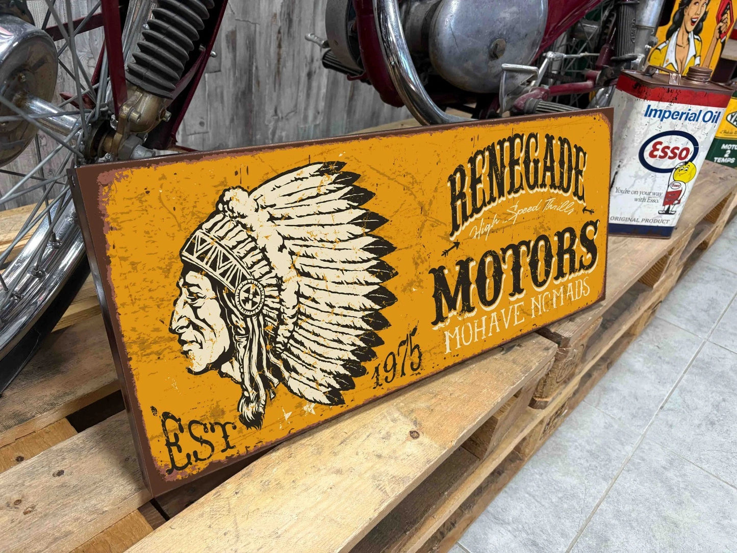 Plaque tôle Renegade indien motors
