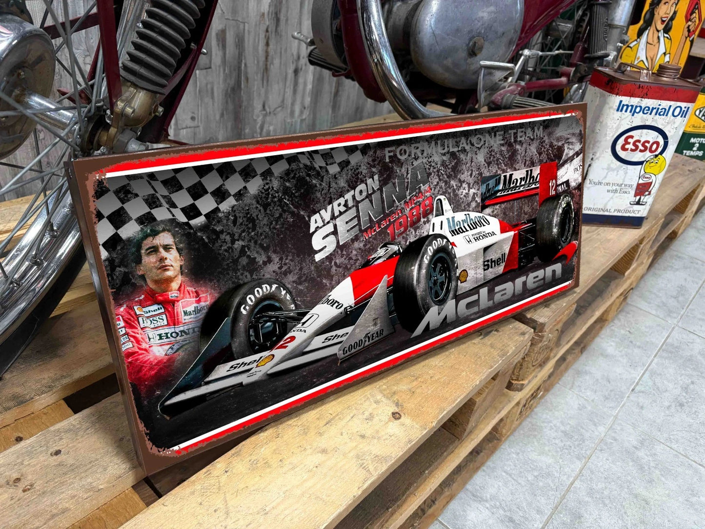 Plaque tôle Ayrton Senna F1