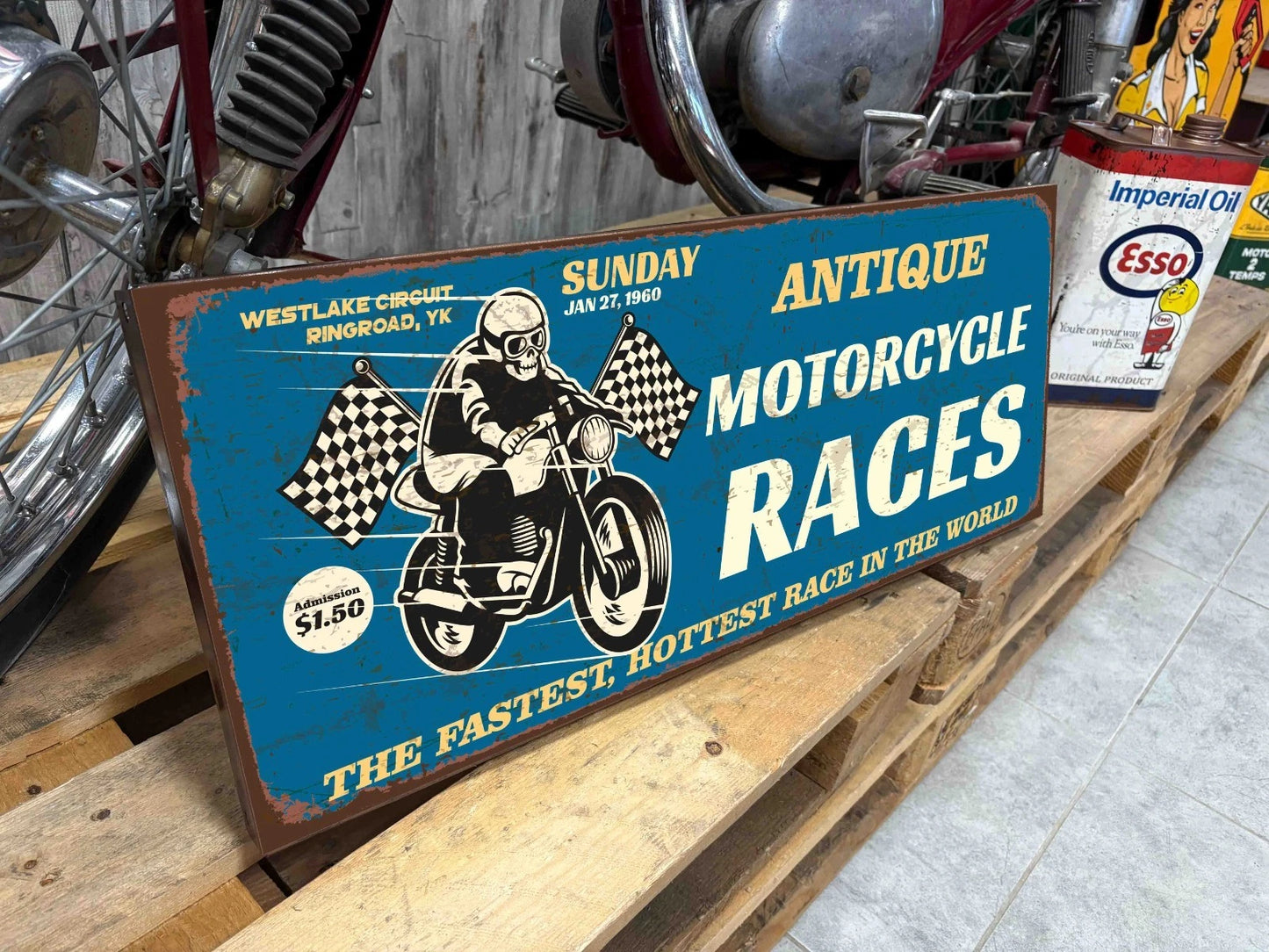 Plaque tôle Café racer motorcycles