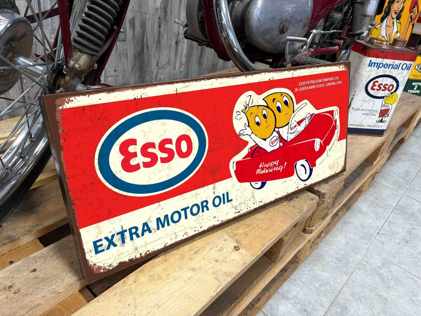 Plaque tôle Esso voiture