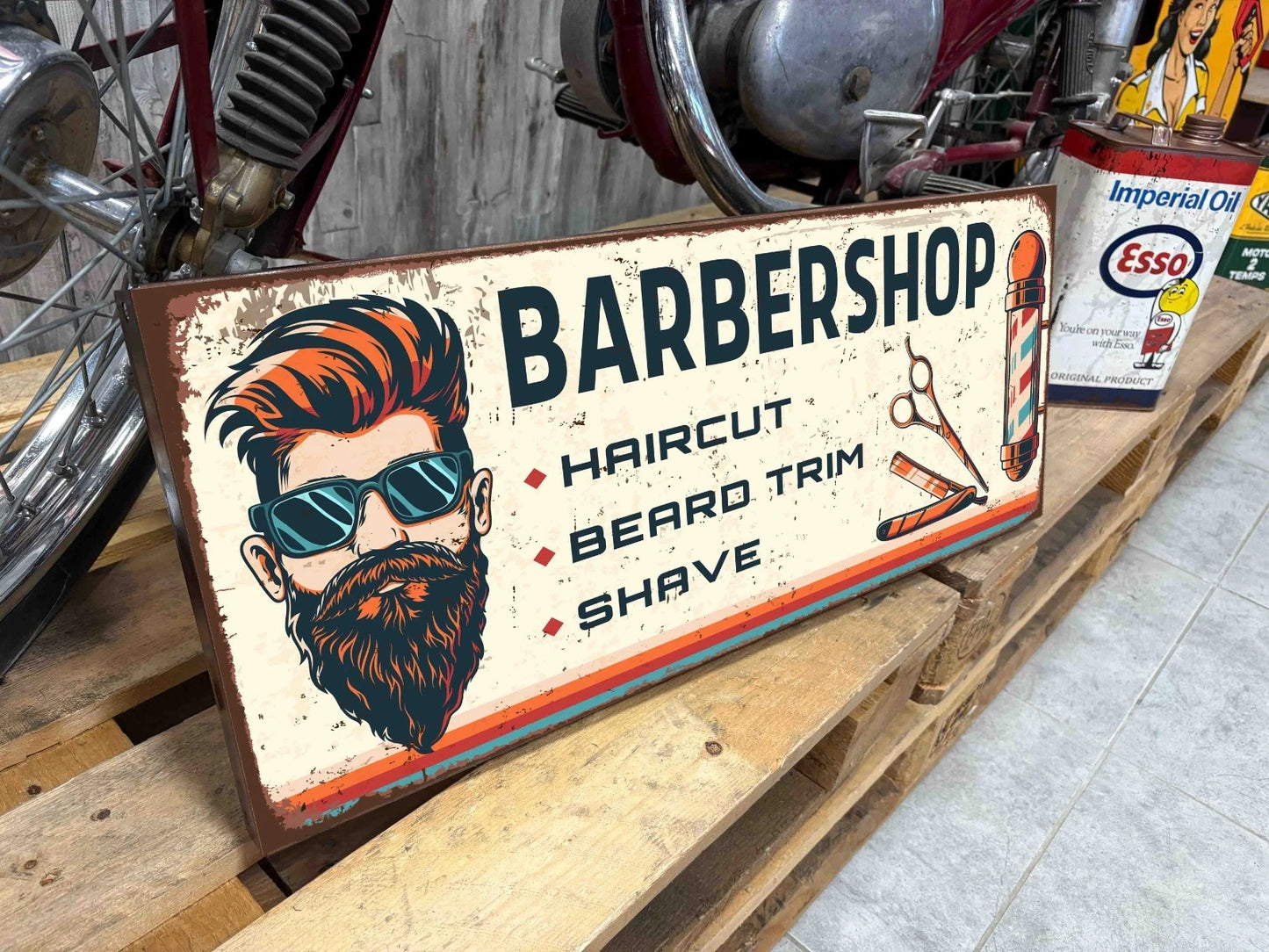 Plaque tôle Barbier Barbershop
