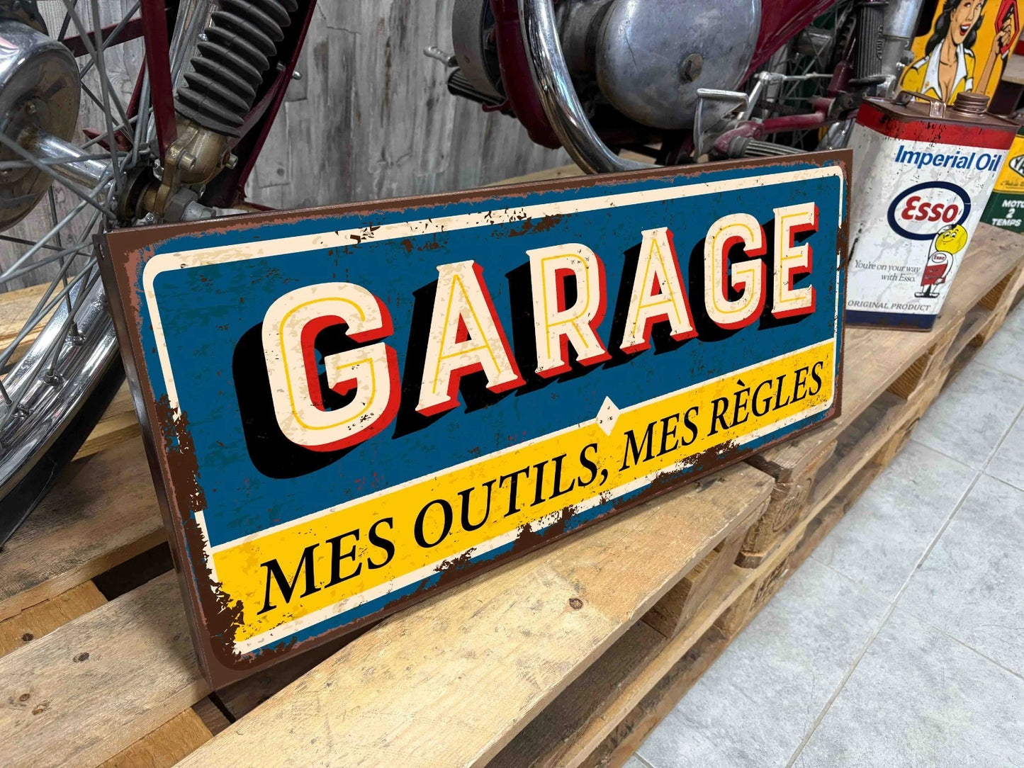 Plaque tôle Garage mes outils mes règles
