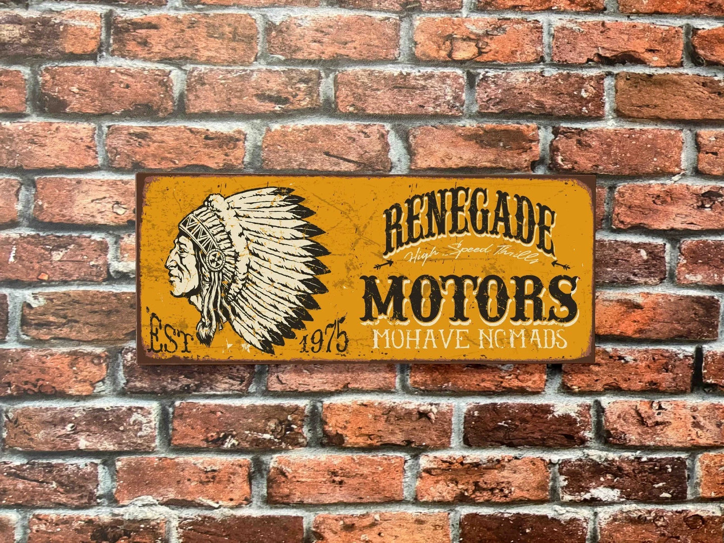 Plaque tôle Renegade indien motors