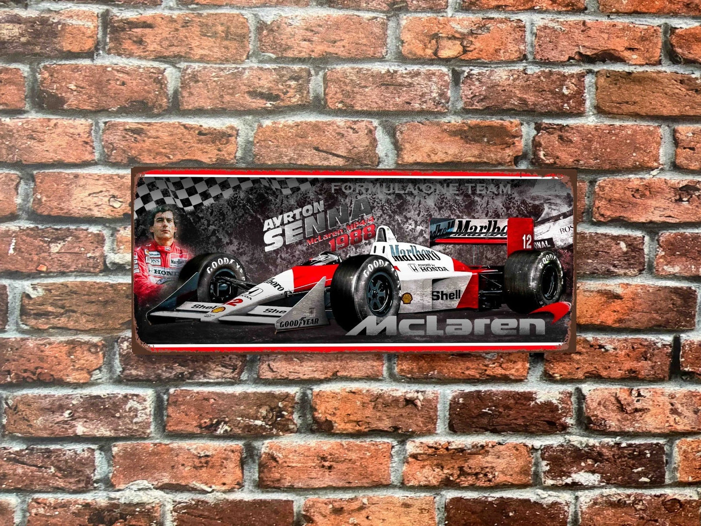 Plaque tôle Ayrton Senna F1