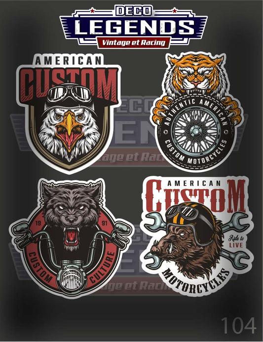 Stickers X4 Motorcycles American Custom