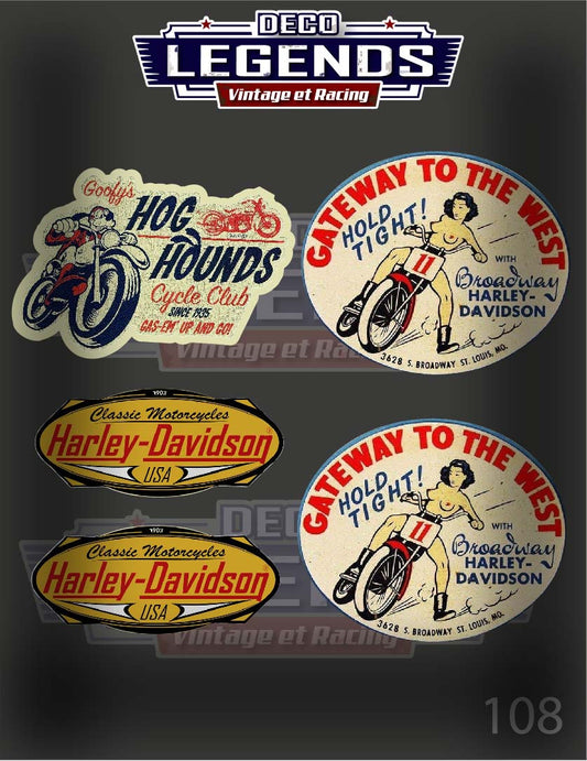 Stickers X4 Motorcycles Harley