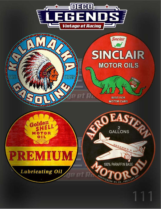 Stickers X4 Pub huile Shell Sinclair