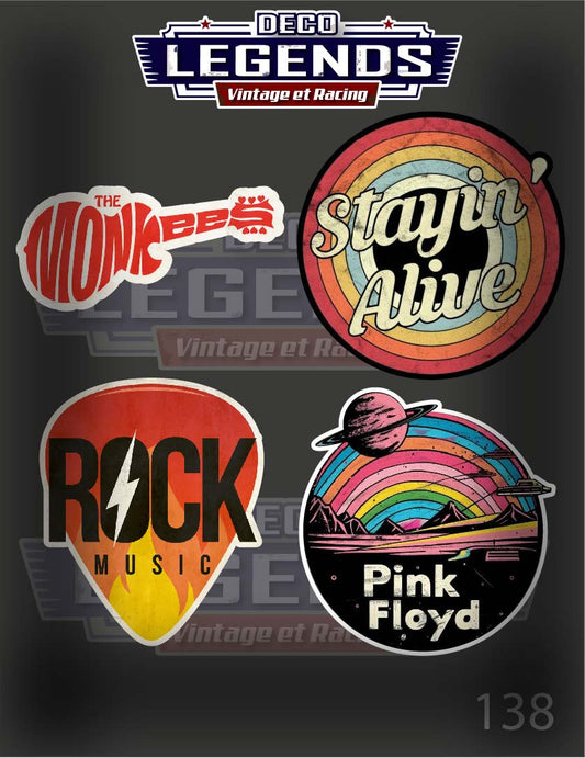 Stickers X4 Rock Pink Floyd