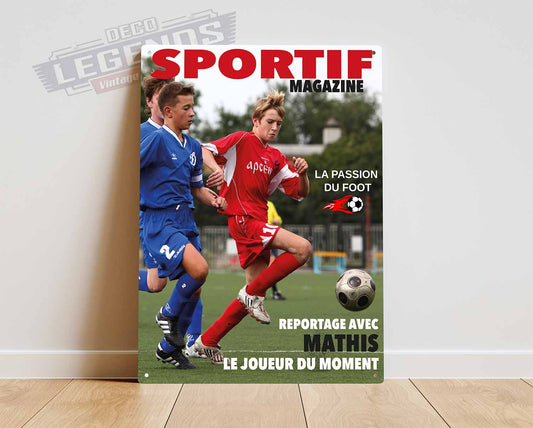 Couverture de magazine sportif personnalisée