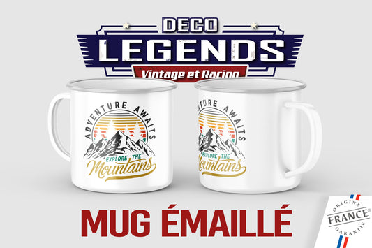 Mug émaillé Adventure montagne