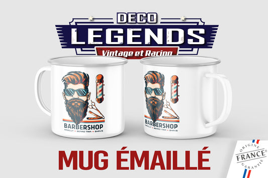 Mug émaillé Barbershop barbier