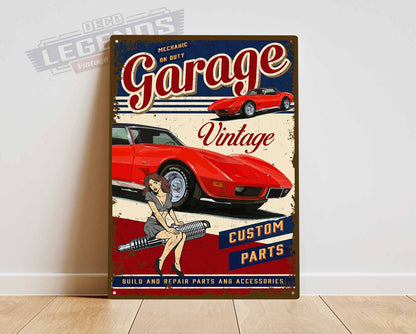 Plaque déco Corvette c3 garage