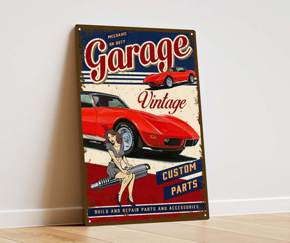 Plaque déco Corvette c3 garage