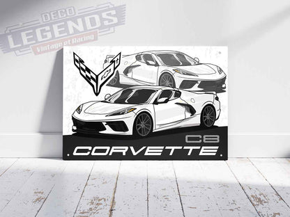 Plaque déco Corvette C8