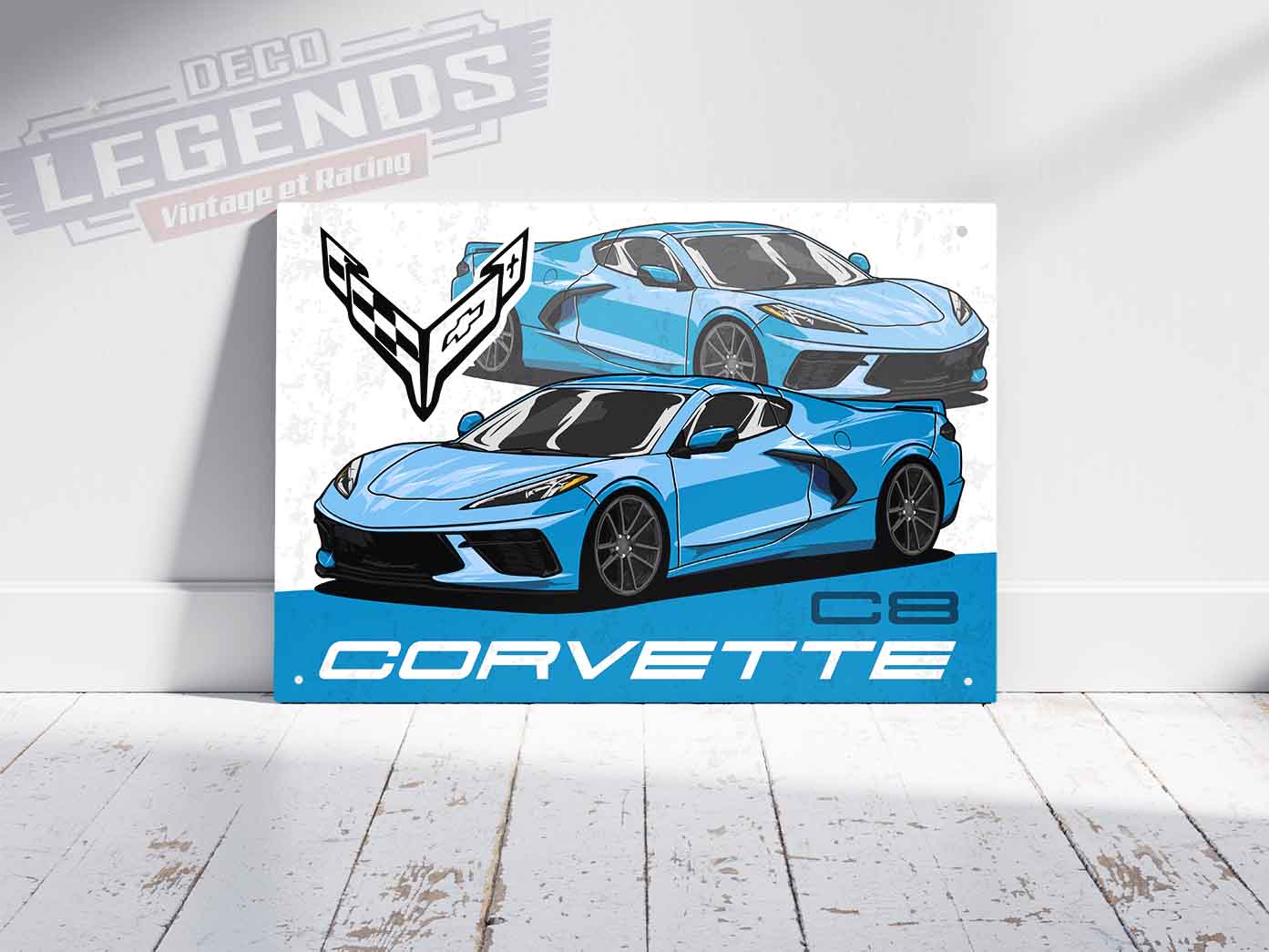 Plaque déco Corvette C8