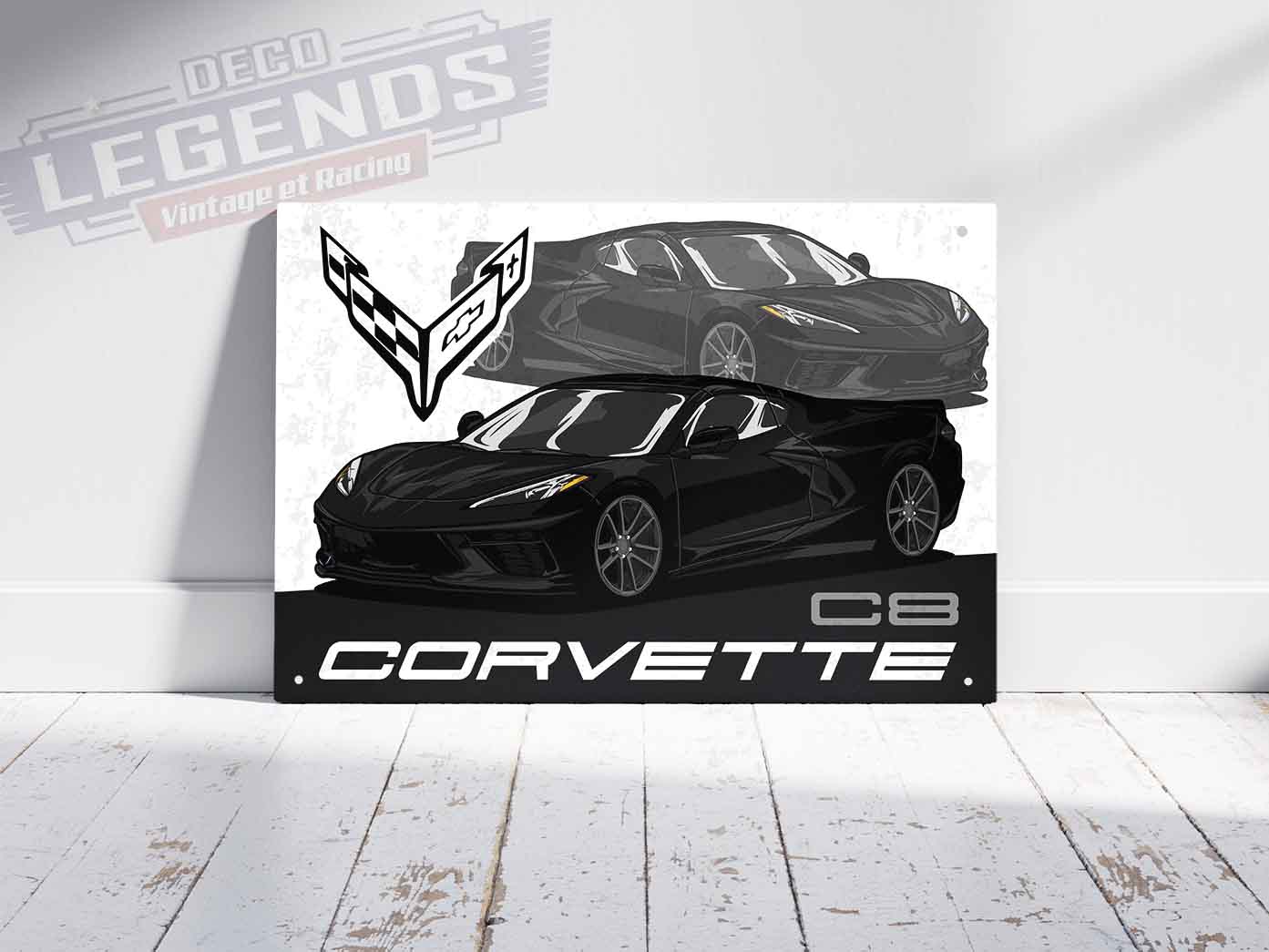 Plaque déco Corvette C8