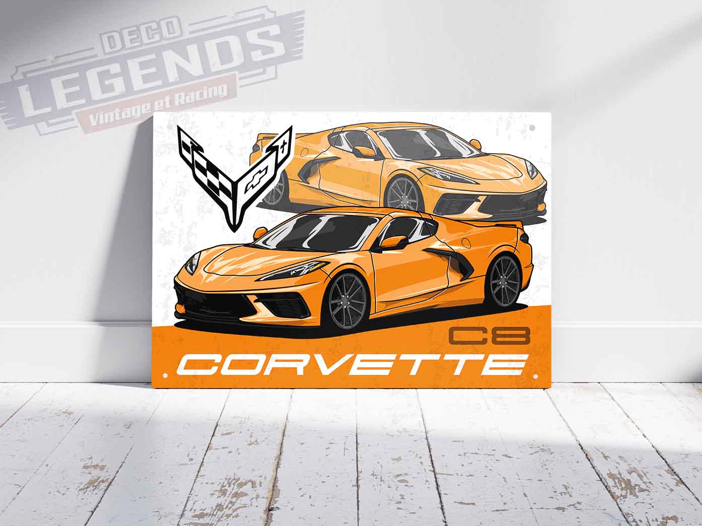 Plaque déco Corvette C8